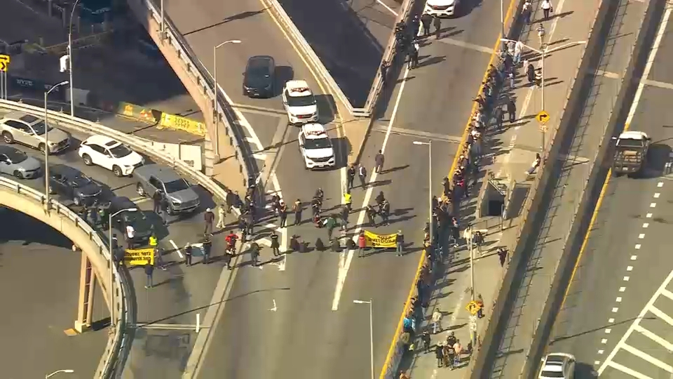 Protesters blocking traffic on Brooklyn Bridge
— WABC-TV Eyewitness News (ABC7 NY)