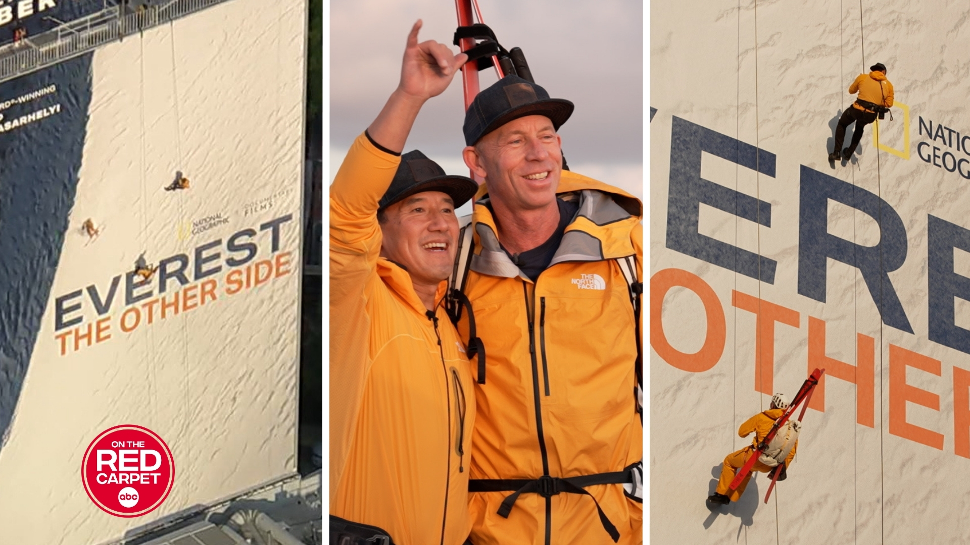 'Everest: The Other Side' filmmakers rappel down billboard in celebratory stunt
       — WABC-TV Eyewitness News (ABC7 NY)